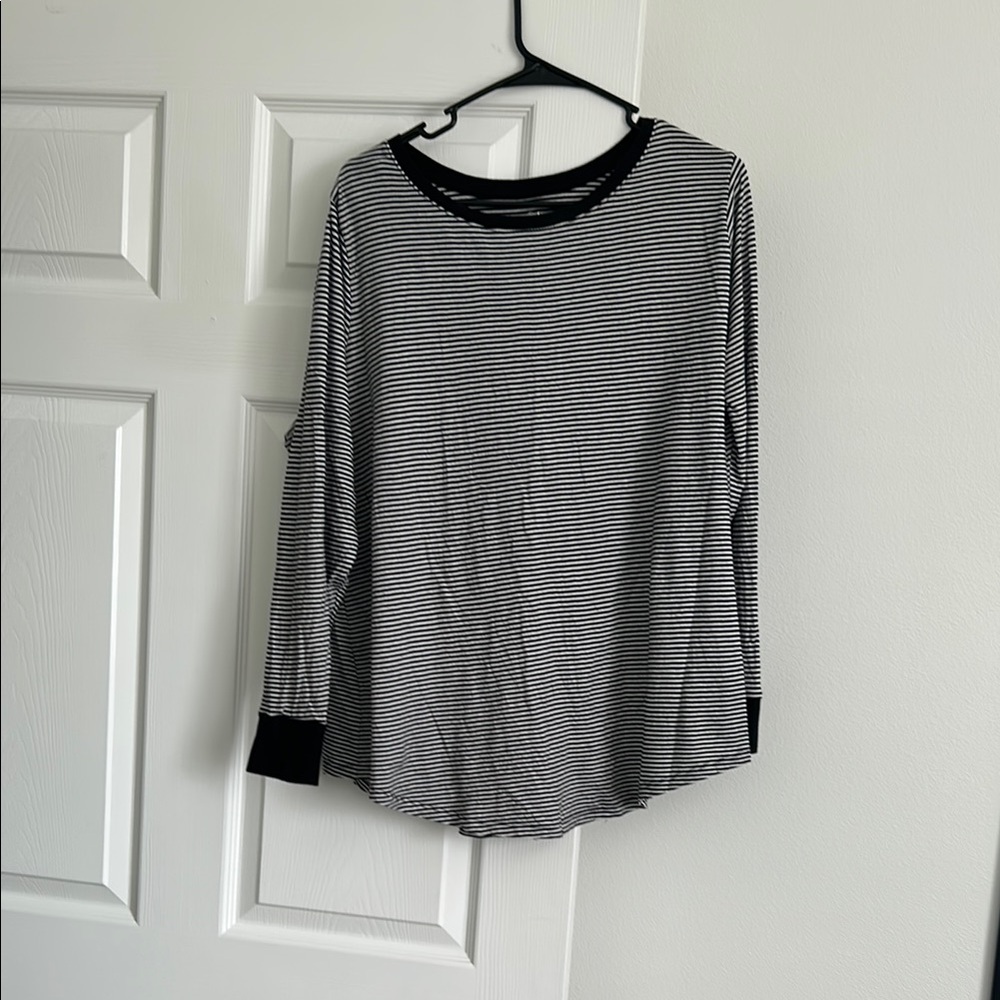 Striped Black and White Women's Top
